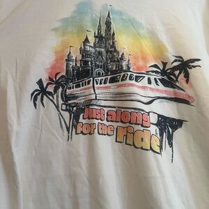 Disney Cream Tee with Monorail Design XXL